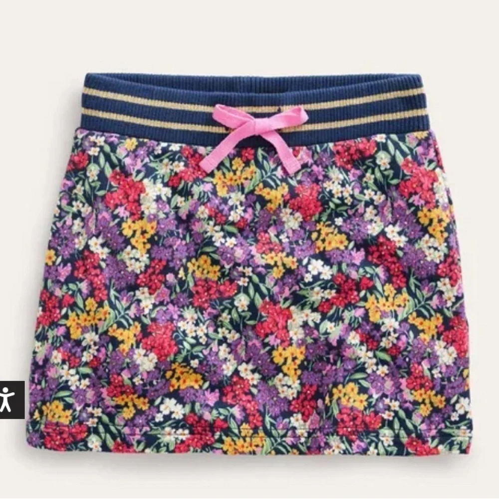Mini Boden Printed Sweatshirt Skirt Multi Flower size 13-14